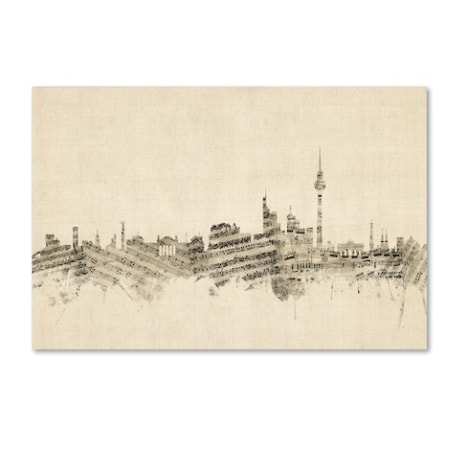 Michael Tompsett 'Berlin Germany Skyline Sheet Music' Canvas Art,16x24